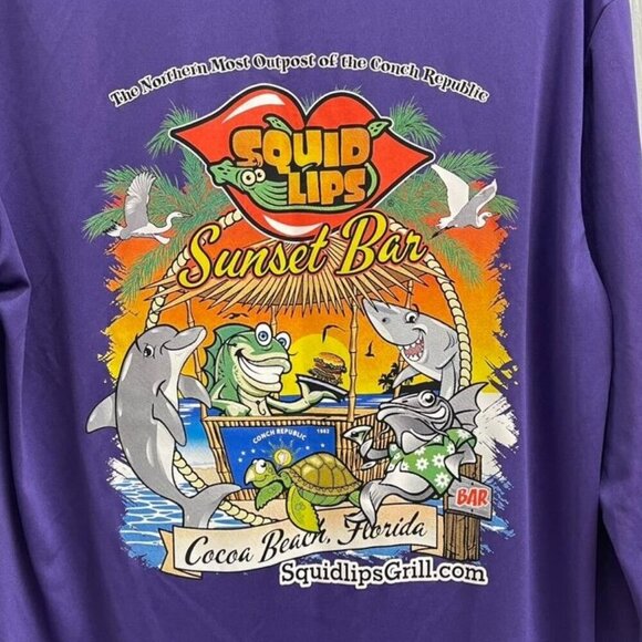 Squid Lips Sunset Bar Purple Performance Long Sleeve Shirt Size S NWOT Women - Picture 4 of 6
